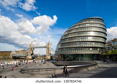 LONDON - APRIL 26, 2018: City Hall, Headquarters Of The Greater London Authority