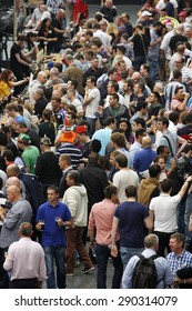 LONDON - AUGUST 17: Great British Beer Festival, At Kensington Olympia, Britain's Biggest Beer Festival On Aug 17, 2013 In London, UK. Visitors Can Try Wide Range Of Real Ales, Ciders, Perries.