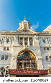 London. August 2018. A View Of The Hamilton Theatre Show At The Palace Theatre In Victoria In London