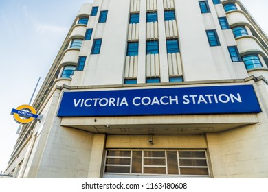 London. August 2018. A View Of Victoria Coach Station In London