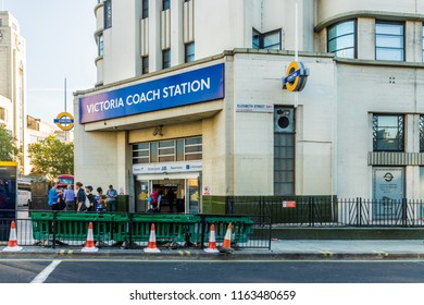 London. August 2018. A View Of Victoria Coach Station In London