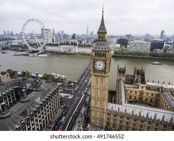 London With The Big Ben Tower Clock The Skyline Aerial 2