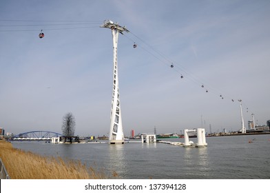 London Cable Car Above River Thames