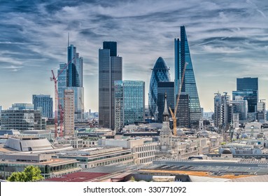 London City. Modern skyline of business district.