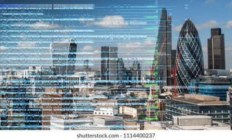 London City Skyline Data Computer Programming Stock Photo 1114400237 ...