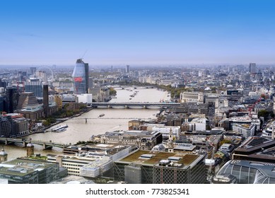 London city skyline in England during the day with buildings and famous landmarks Tate Modern and Thames