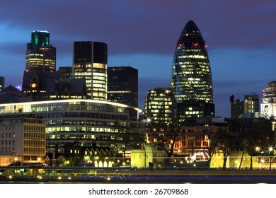 London City Skyline At Night