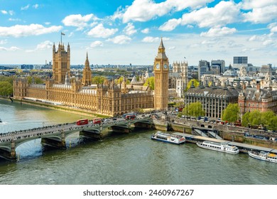 London cityscape with Houses of Parliament and Big Ben tower, UK - Powered by Shutterstock