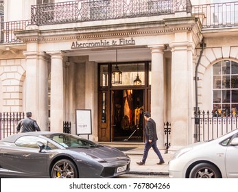 London, December 2017. A View Of The Abercrombie And Fitch Store Burlington Gardens In Mayfair.