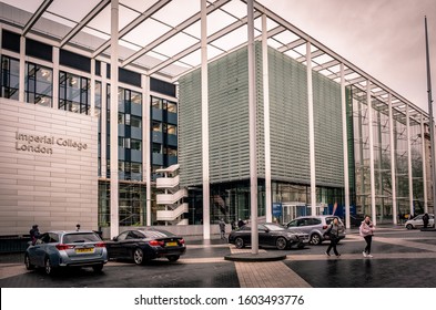 LONDON- DECEMBER, 2019: Imperial College London Building In South Kensington, A Renowned UK University 