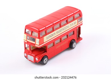 London Double-Decker Bus Isolated On White Background