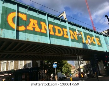 London, England - 04 25 2019: Camden Lock Bridge