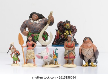 london, england, 05/05/2019 Moana Action Figures Doll Kids Children Figurines Toy Cake Topper Decor