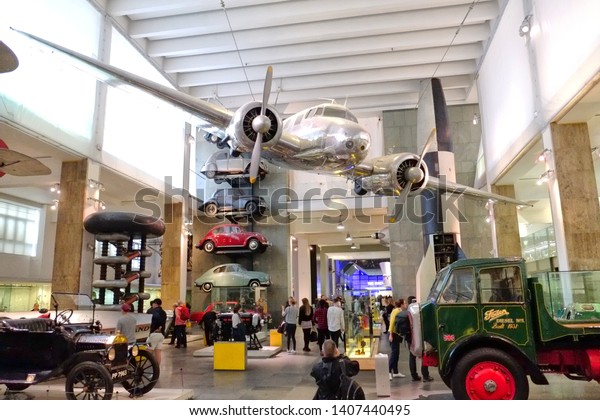 London, England - 05.11.2019: The Science Museum is\
a major museum on Exhibition Road in South Kensington. It was\
founded in 1857 and today is one of the city\'s major tourist\
attractions. Items