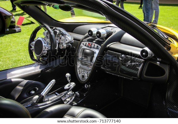 London England 090617 Interior Pagani Huayra Stock Photo