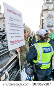 London, England. 19th December 2020. Anti Lockdown Protest Held In Parliament Square. Photographer : Brian Duffy