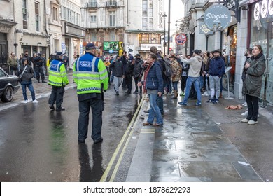 London, England. 19th December 2020. Anti Lockdown Protest Held In Parliament Square. Photographer : Brian Duffy