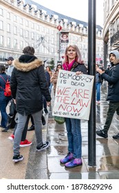 London, England. 19th December 2020. Anti Lockdown Protest Held In Parliament Square. Photographer : Brian Duffy