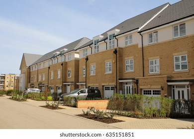 LONDON, ENGLAND - 2 MARCH 2017: A New Build Housing Complex In North-west London. London Is The Capital & Most Populous City Of England & The United Kingdom With A Population Of 8.6 Million. Editorial