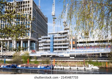 London, England – 2022 : VA  UAL’s London College Of Fashion Under Construction, East Bank, Queen Elizabeth Olympic Park, Stratford