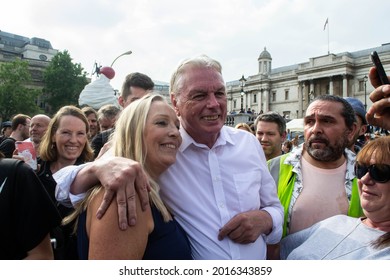 LONDON, ENGLAND- 24 July 2021: Conspiracy Theorist David Icke At The World Wide Rally For Freedom Protest