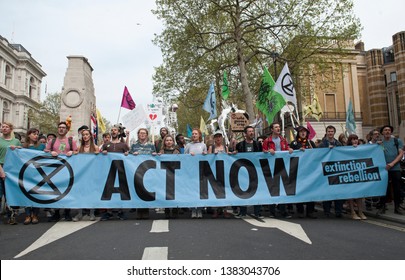 London, England. April 23rd, 2019. Extinction Rebellion demonstration in Parliament Square, London. 