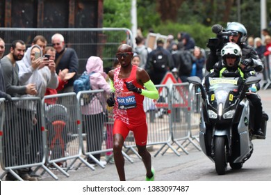 London, England, April 28th 2018: British Runner Sir Mo Farah In The 2019 London Marathon