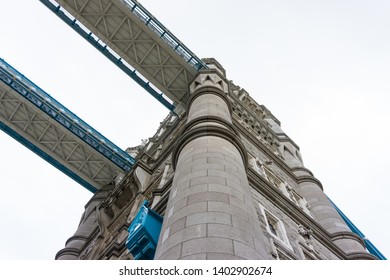 London, England - August 12 2015: Tower Bridge, View From Below Looking Straight Up