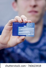 London, England - August 16, 2015: The European Health Insurance Card Or  EHIC, Allows The Card Holder To Get Free Or Reduced Cost Medical Care Throughout Europe. 