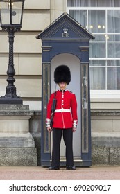 LONDON, ENGLAND - AUGUST 2012; Royal guard at Buckingham palace.