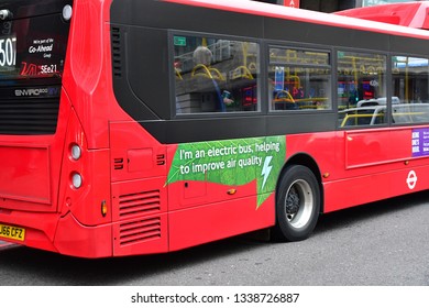 London, England - December 23 2017 : An Electric Bus