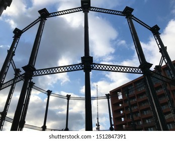 London / England - February 4 2019: Gasholder Park Kings Cross St Pancras