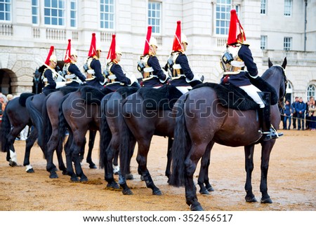 in london england horse and cavalry for       the queen