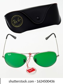 London, England - January 09, 2013: Fake Ray-Ban Aviator Sunglasses, Fake Luxury Items Are Being Mass Produced Around The World And Sold As Authentic Items, But Made To A Much Lower Quality.