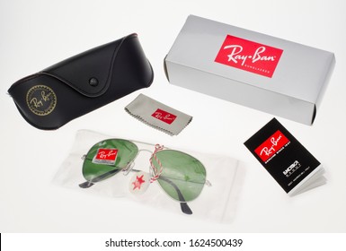 London, England - January 09, 2013: Fake Ray-Ban Aviator Sunglasses, Fake Luxury Items Are Being Mass Produced Around The World And Sold As Authentic Items, But Made To A Much Lower Quality.