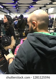 London, England – January 5, 2019: Brexit - Brexit - Long Queues At UK Border Control, EU And Non-EU Passport Control And Immigration At London Heathrow Airport Terminal 5, England, United Kingdom, Eu