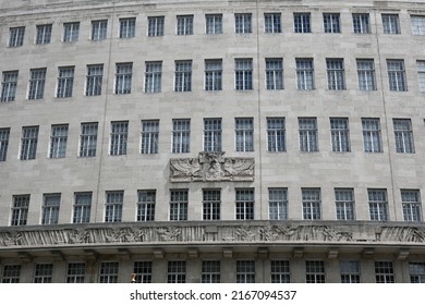 London, England - June 12 2022: Facade Of BBC Building In Portland Place, London