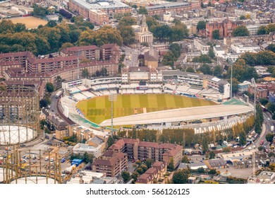 LONDON, ENGLAND - JUNE 2015: Aerial View Of The Kia Oval Cricket Ground From Helicopter.