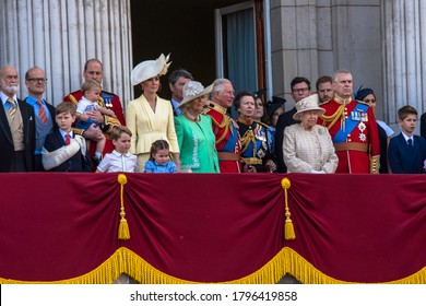 London / England - June 2019: British Army Trooping The Colour For Her Majesty The Queen's Birthday Parade 