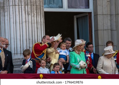 London / England - June 2019: British Army Trooping The Colour For Her Majesty The Queen's Birthday Parade 