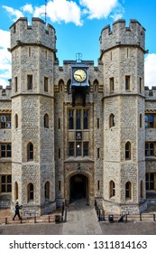 London / England — June 21, 2018: The Facade Of Jewel House, A Vault In The Waterloo Block Of The Tower Of London Where The Famous Crown Jewels Are Stored