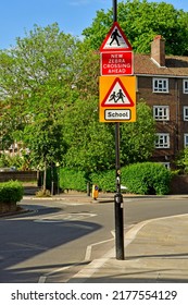 London; England - June 25 2022 : New Zebra Crossing In The Camden District