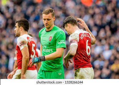 London, England - March 02 2019: Bernd Leno Of Arsenal During The Premier League Match Between Tottenham Hotspur And Arsenal At Wembley Stadium