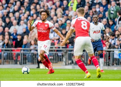 London, England - March 02 2019: Alex Iwobi Of Arsenal During The Premier League Match Between Tottenham Hotspur And Arsenal At Wembley Stadium