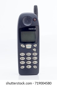 London, England - March 03, 2017: Nokia 5110 Mobile Cell Phone, First introduced in 1998. This was Nokia's 4th model. 