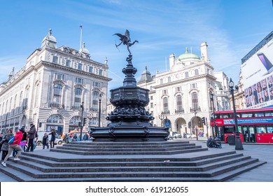 London,  England - March 06,  2017, Piccadilly Circus, in London