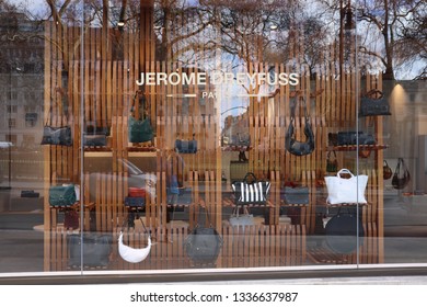 London, England, March 12th 2019: Jerome Dreyfuss shop in Berkeley Square, Mayfair, London 