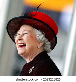 London, England - March 14, 2008: Her Royal Highness Queen Elizabeth II smiles during a visit in London.