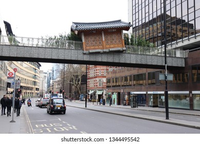 London, England, March 20th 2019: Bridging Home, London Art Installation By Korean Artist Do Ho Suh Above Wormwood Street In London 