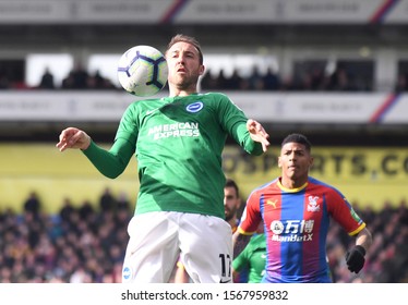 LONDON, ENGLAND - MARCH 9, 2019: Glenn Murray Of Brighton Pictured During The 2018/19 Premier League Game Between Crystal Palace FC And Brighton & Hove Albion At Selhurst Park.